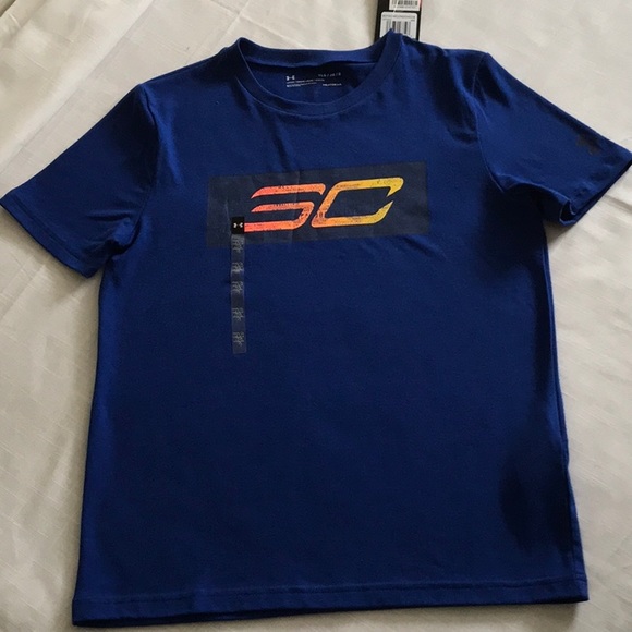 UNDER ARMOUR BOYS SIZE YLG SC30 LOGO TEE - Picture 2 of 6